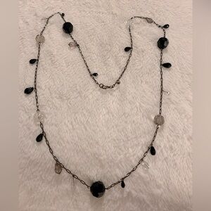 Black and clear beaded necklace